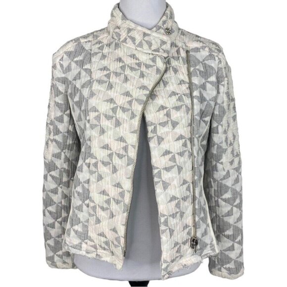 Revolve IRO Women's White Otavia Geometric Quilted Multico Jacket EU 36/C34 - Picture 5 of 17